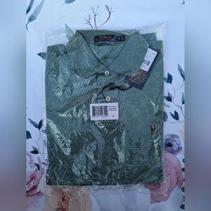 NWT Ralph Lauren Sea Foam Green Heather collard Polo Shirt Men's size Small